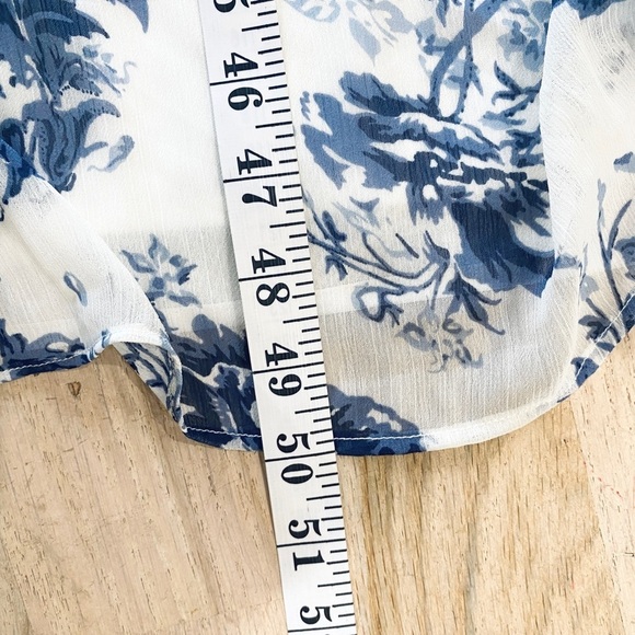 O.P. T blue floral midi dress with shoulder ruffles - Picture 13 of 13